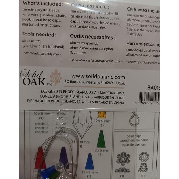 Rainbow Angel Crystal Ornament Kit 2.25" x 2" Solid Oak Inc. Makes 1 NEW - Picture 3 of 4